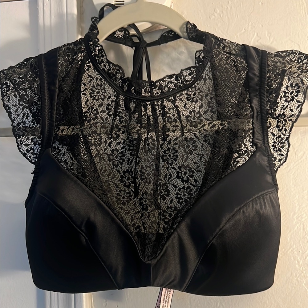 Black Lace Crop Top
